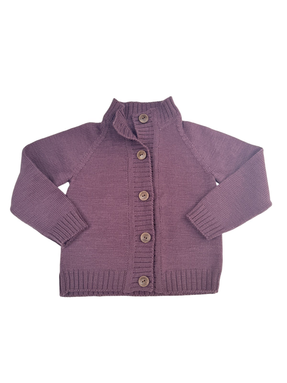 Nooks Design Purple Merino Cardigan 2/3Y