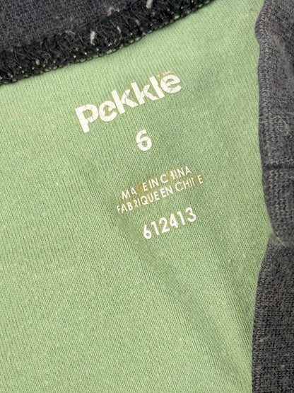 Pekkle Dinosaur Green Ringer T-Shirt Size 6