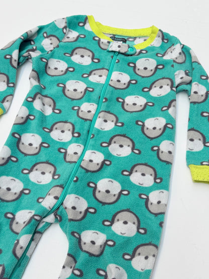 PL Sleep Monkey Fleece Footed Sleeper 2T