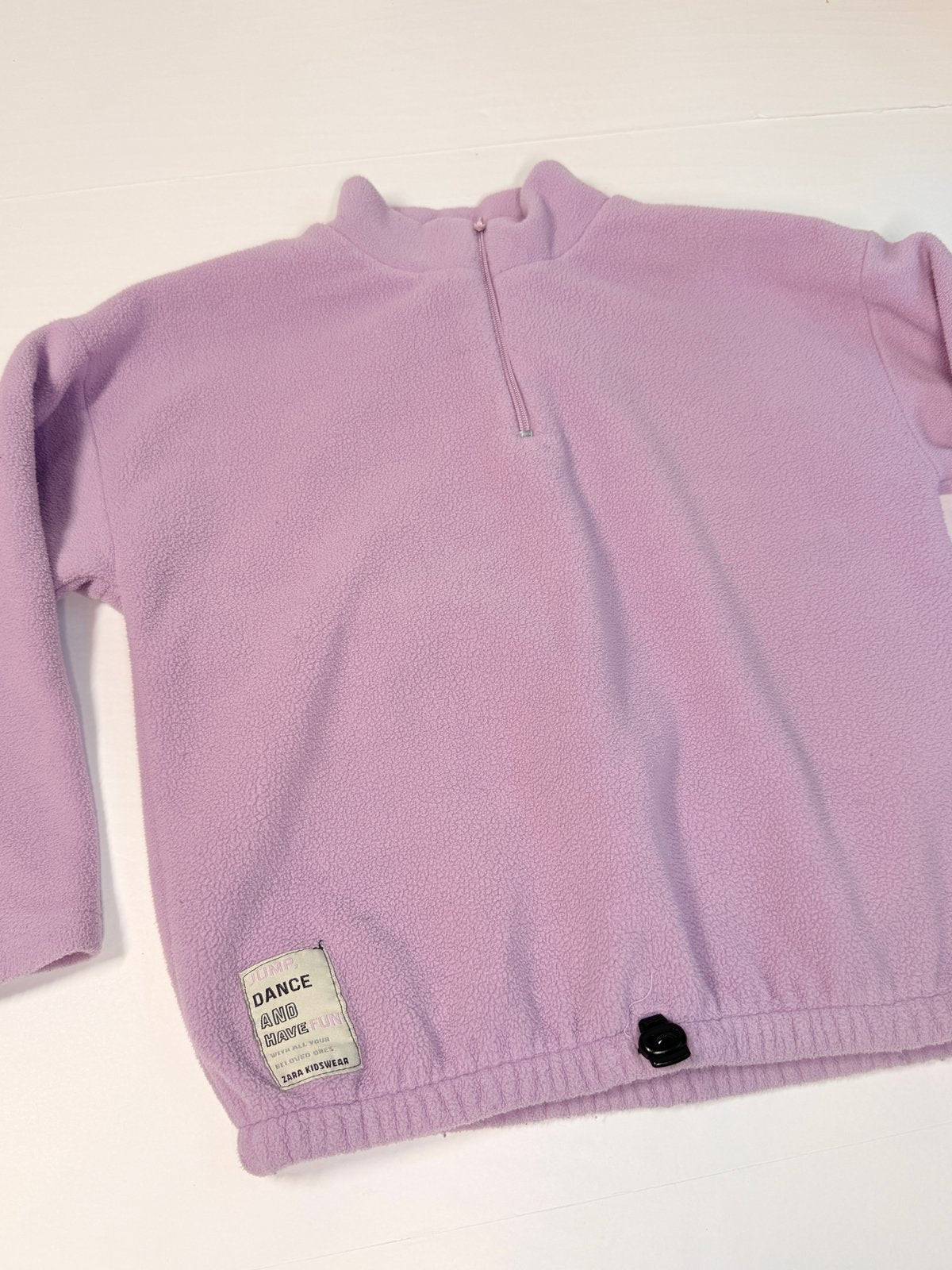 Zara Kids Lavender Fleece Quarter-Zip Sweatshirt Size 8