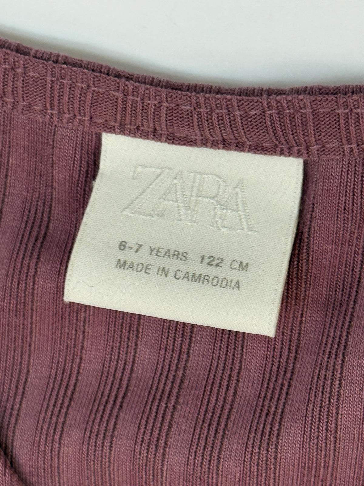 Zara Ribbed Wrap Top Mauve Size 8