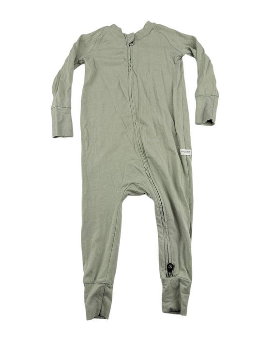 Loulou Lollipop Sage Green Zip Pajamas 12-18M