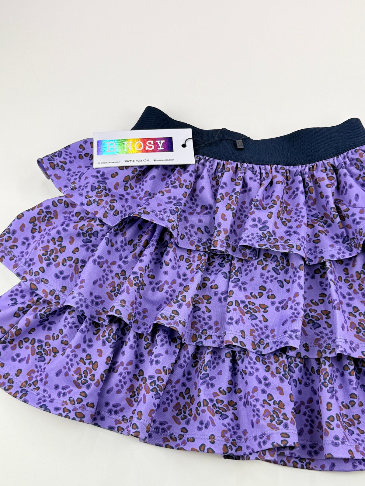 NWT - B.Nosy Purple Leopard Tiered Skirt Size 8