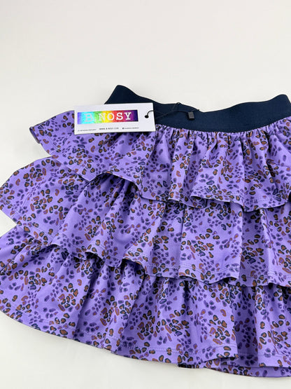 NWT - B.Nosy Purple Leopard Tiered Skirt Size 8