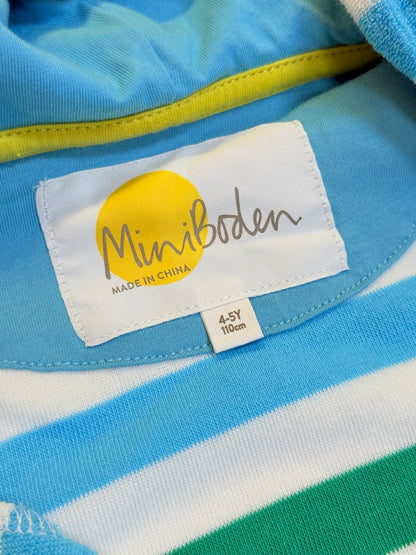 Mini Boden Striped Terry Hoodie Shorts Set 4-5Y