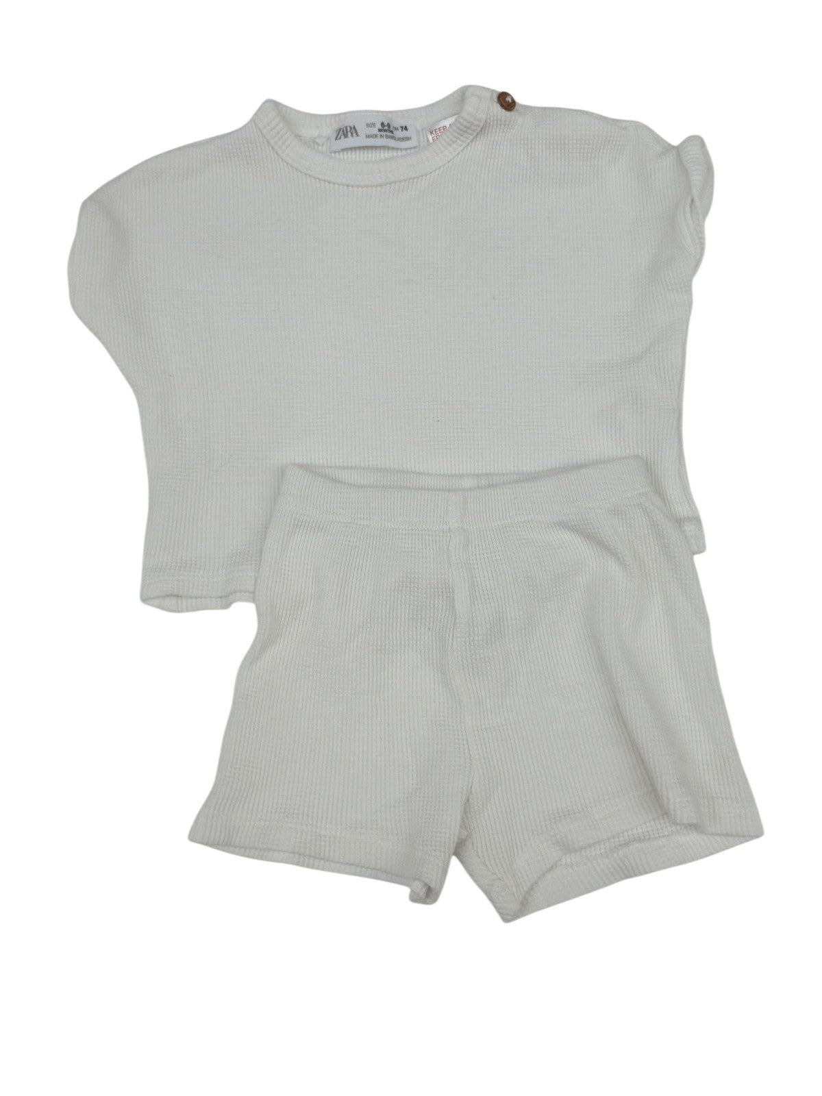 Zara Waffle Knit Top & Shorts Set 6-9M