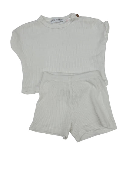 Zara Waffle Knit Top & Shorts Set 6-9M
