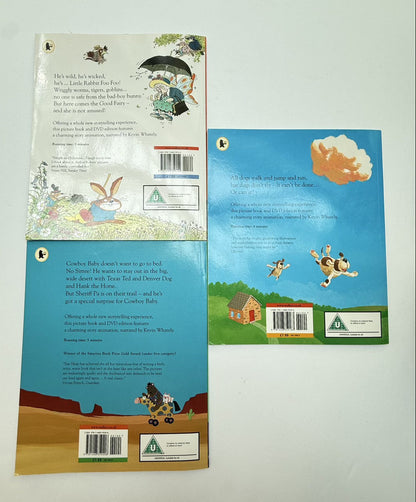 Set 3 Mixed Authors Story Book and DVD Bundle