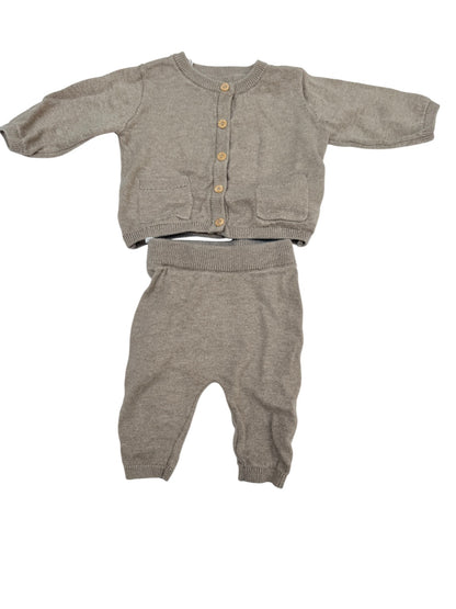 H&M Organic Cotton Cardigan Pants Set NB