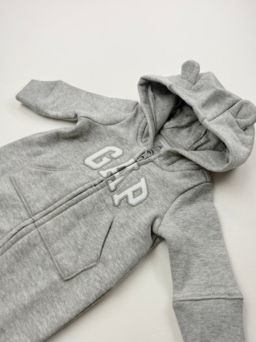 Baby Gap Gray Bear Hooded Bunting suit Preemie - NB