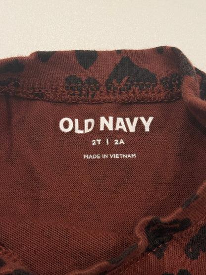 Old Navy Heart Leopard Print T-Shirt 2T