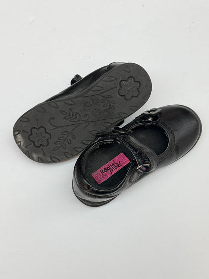 Rachel Shoes Black Mary Jane Flower Shoes Size 8
