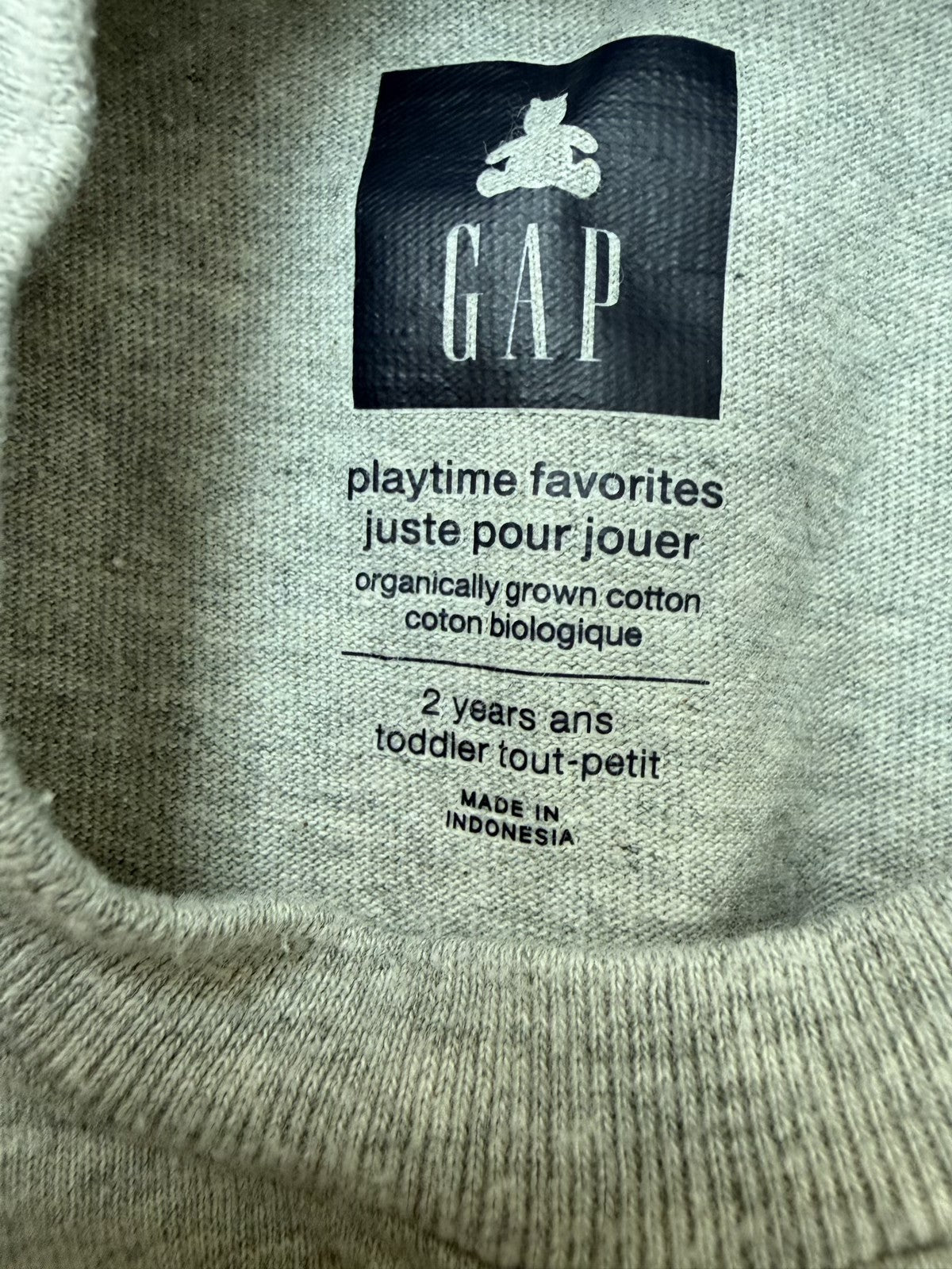 Gap Gray Long Sleeve Pocket Tee 2T