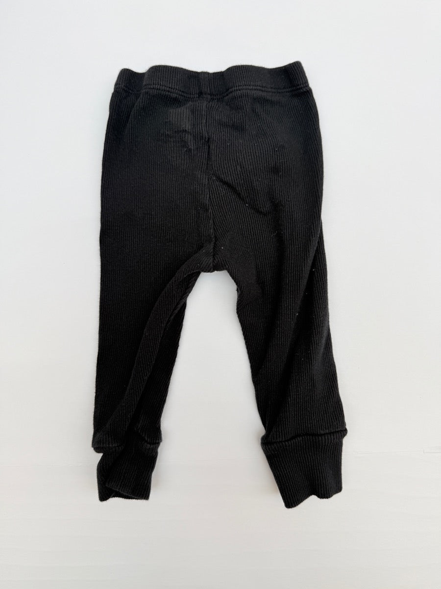 Baby Gap Black Ribbed Joggers 6-12M