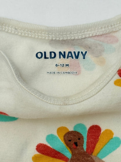 Old Navy Turkey Print Bodysuit 6-12M