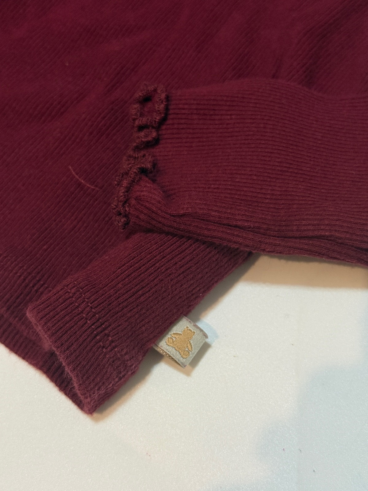 Baby Gap Burgundy Ruffle Cuff Top 2T