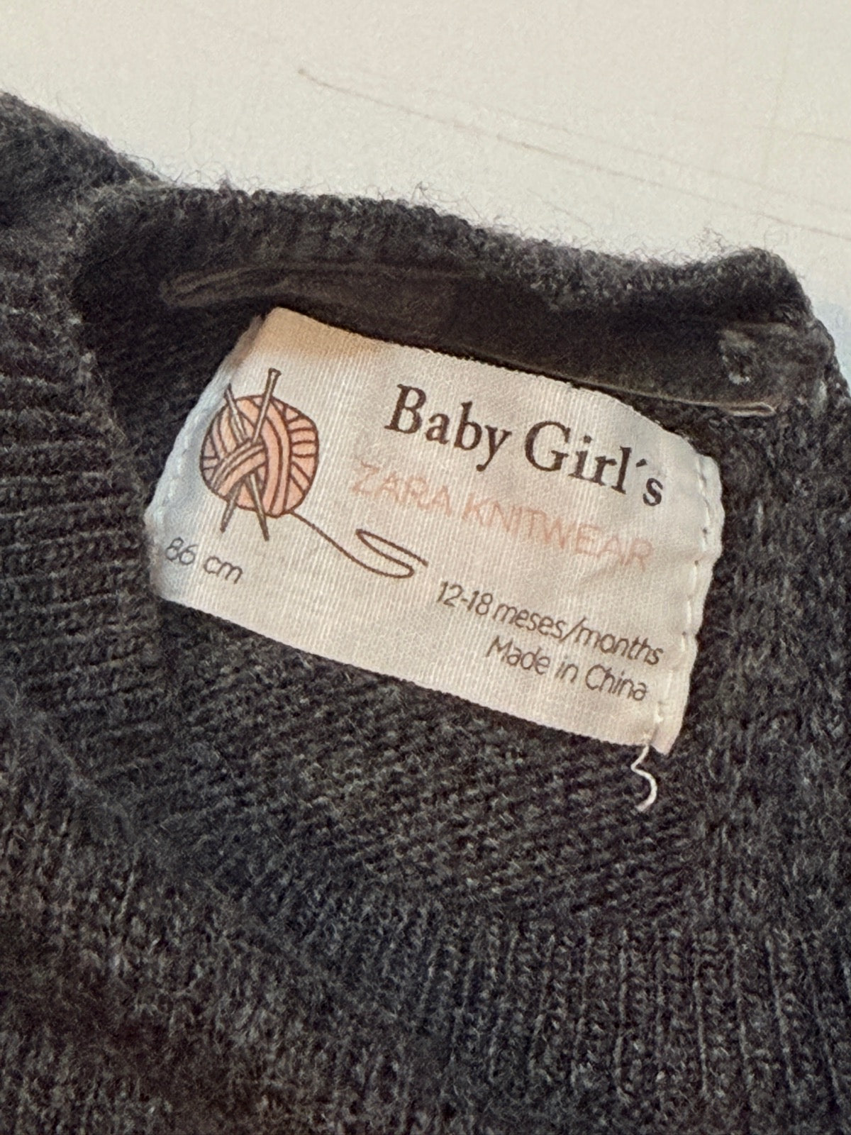 Zara Knitwear Gray Striped Sweater Dress 12-18m