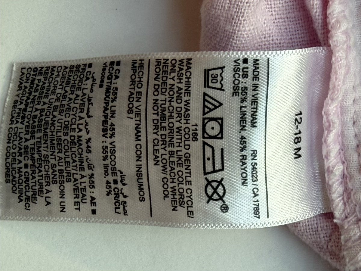 Old Navy Pink Linen Shorts 12-18M