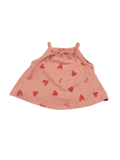 Carter's Pink Heart Tank Dress 0-6m