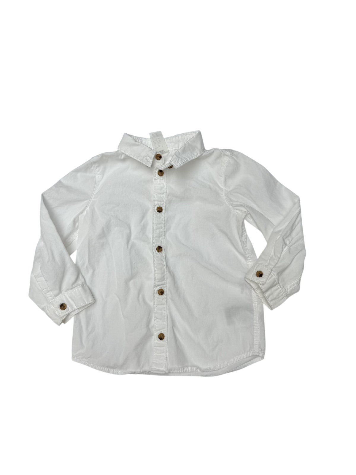 H&M White Button-Down Shirt 2T