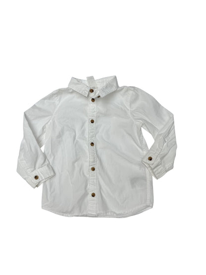 H&M White Button-Down Shirt 2T