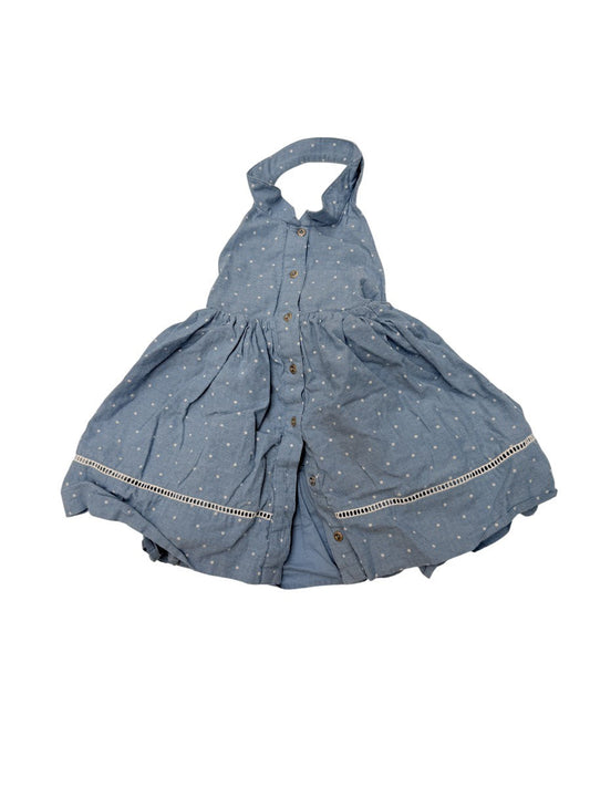 Max Studio Kids Chambray Polka Dot Dress 3T