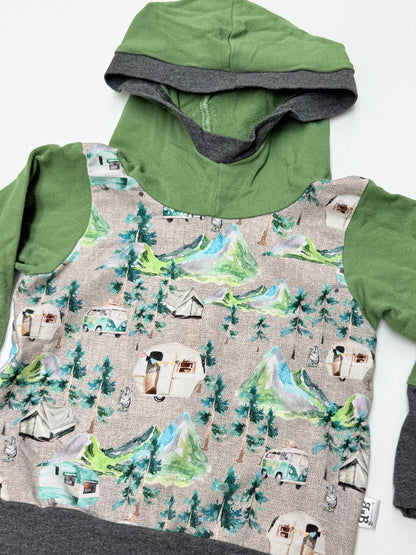 Handmade Camper Print Colorblock Hoodie 6-12M