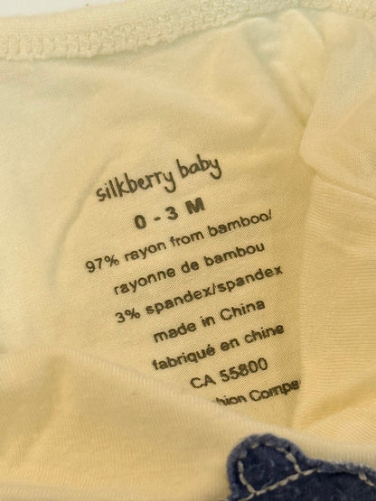 Silkberry Baby Cream Hippo Onesie 0-3M