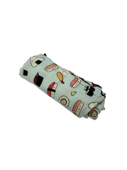 Loulou Lollipop Sushi Print Muslin Swaddle Blanket