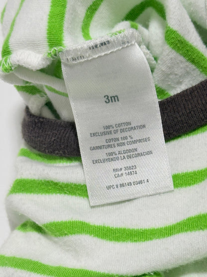 Carter's Green Striped Monkey Sleeper 3M