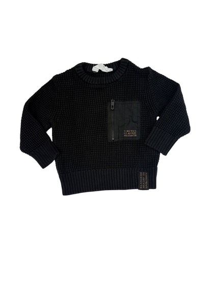 H&M Black Knit Sweater with Pocket 2T