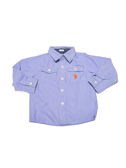 U.S. Polo Assn. Blue Striped Button Shirt 3T