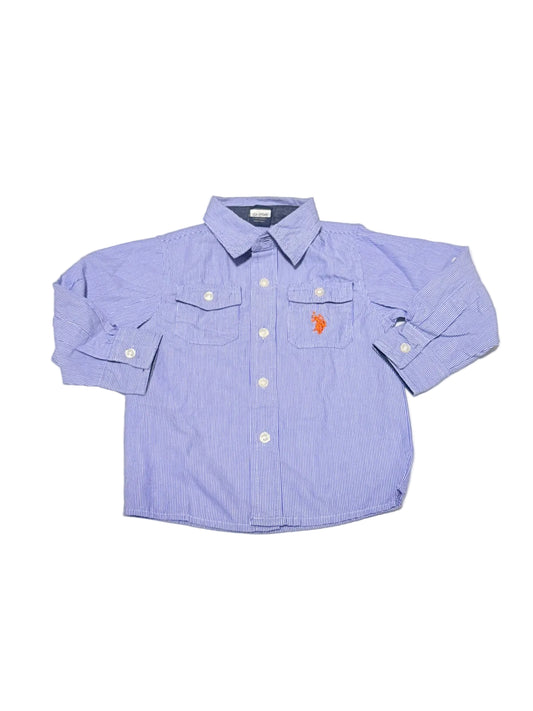 U.S. Polo Assn. Blue Striped Button Shirt 3T