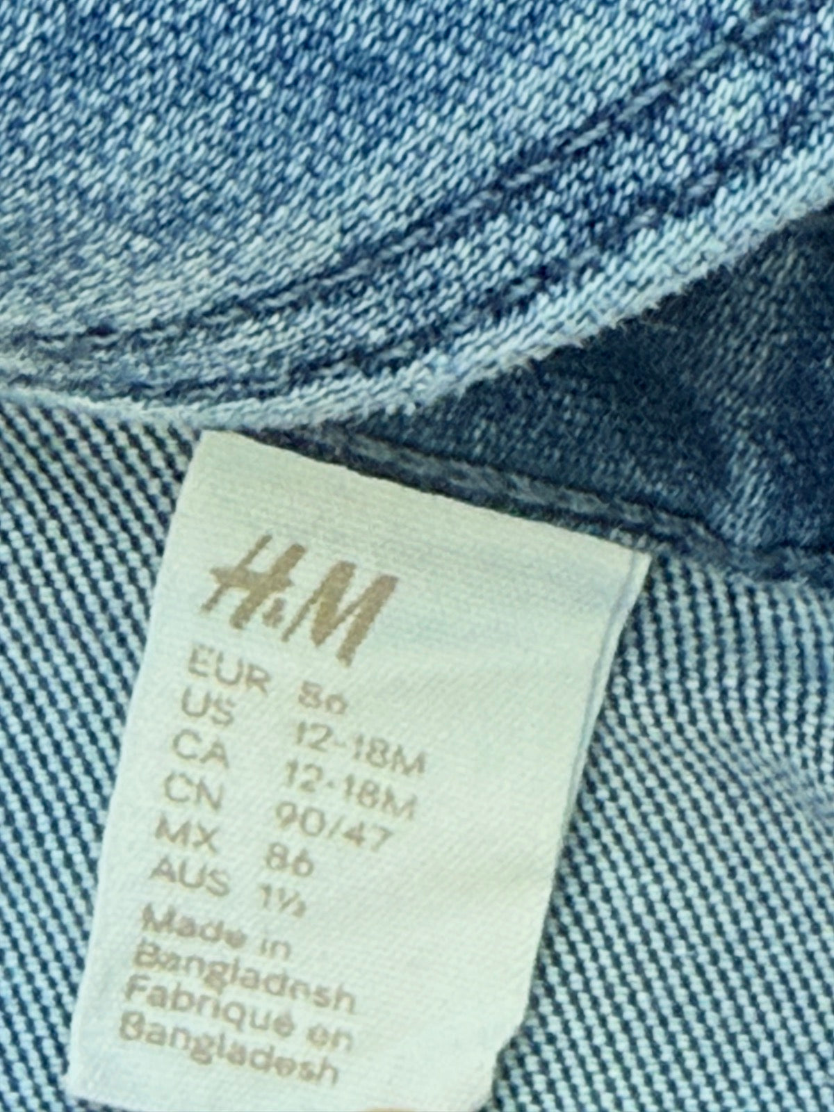H&M Denim Overalls 12-18M