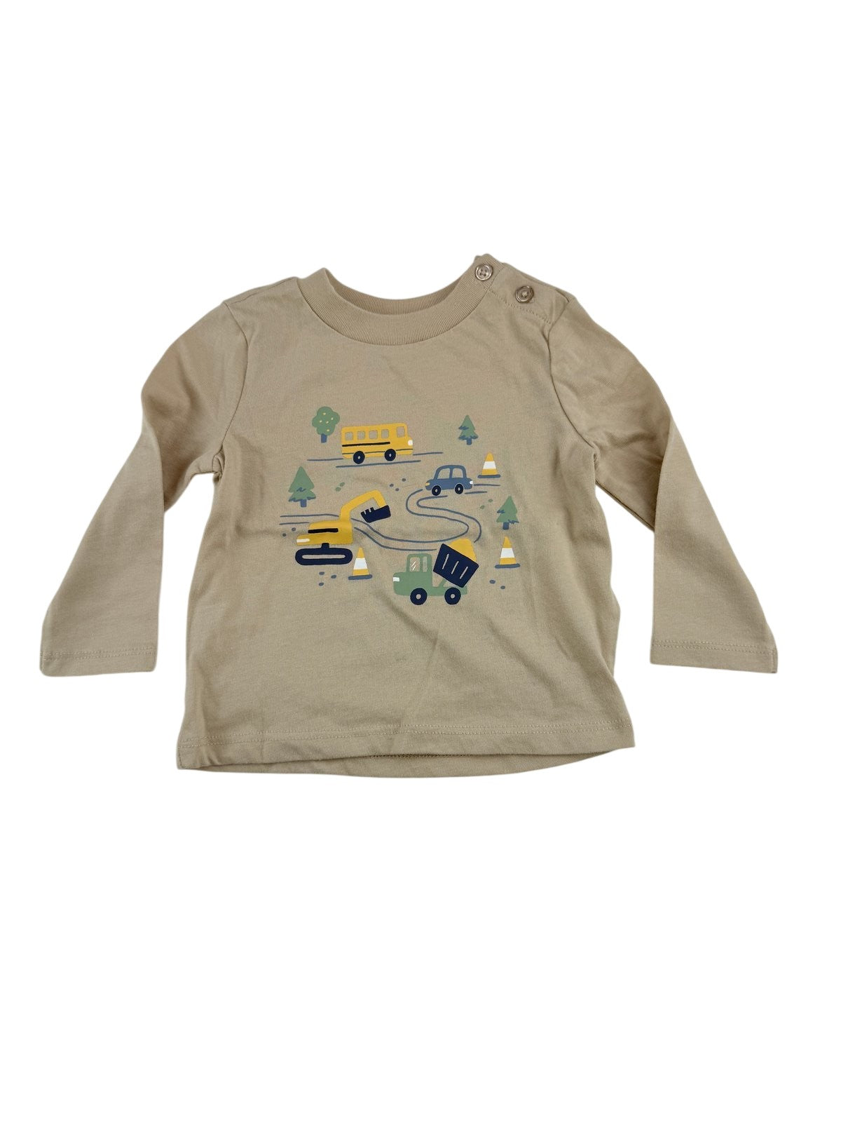 Joe Fresh Construction Print Long Sleeve T-Shirt 6-12M