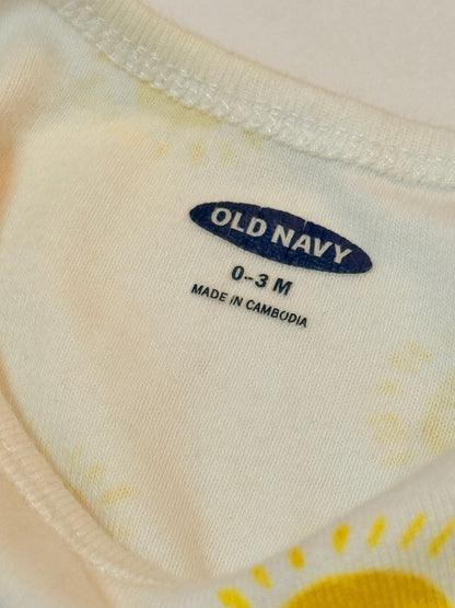 Old Navy Sun Print White Bodysuit 0-3M