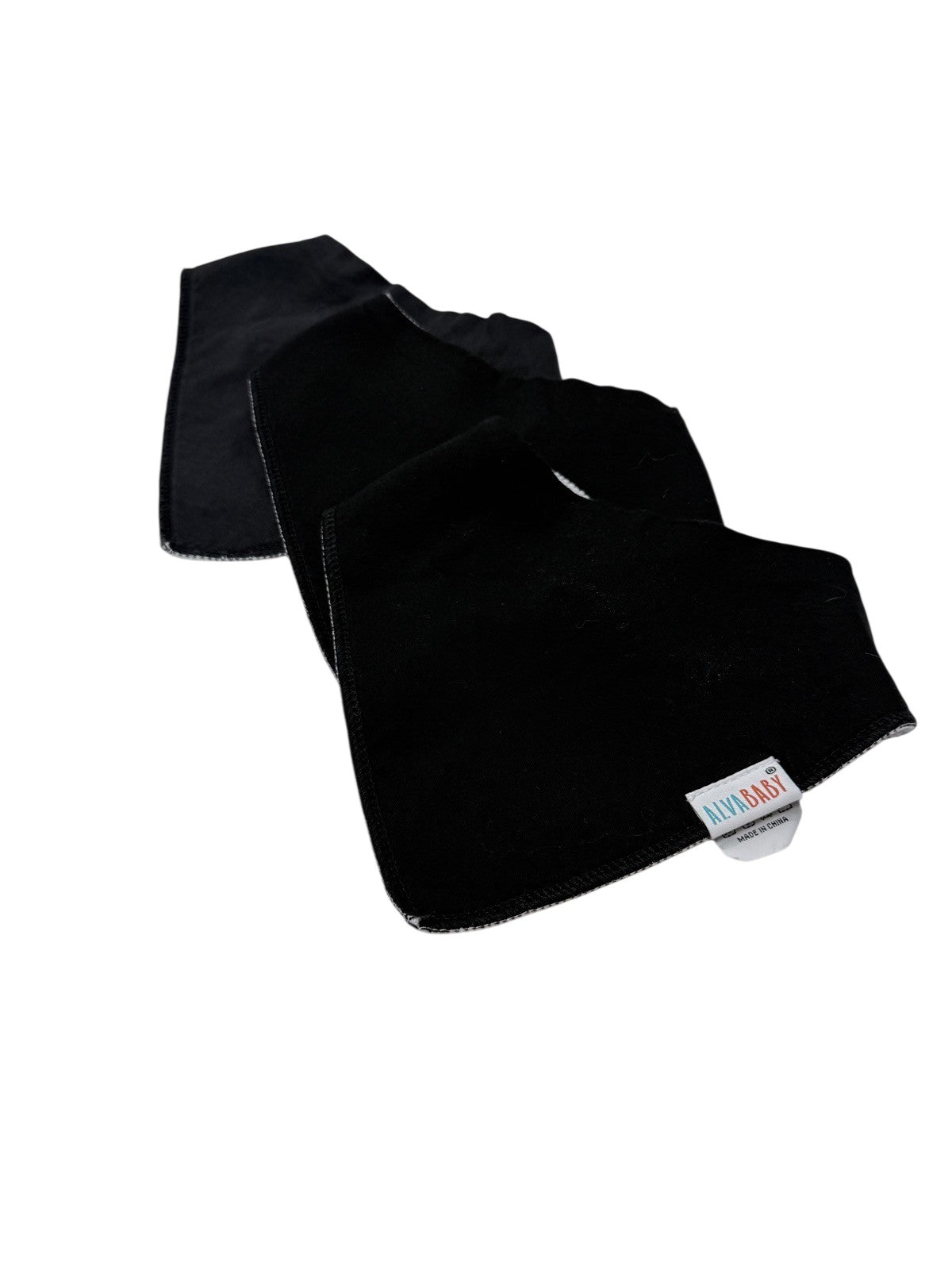 AlvaBaby Black Bandana Bib Snap Closure
