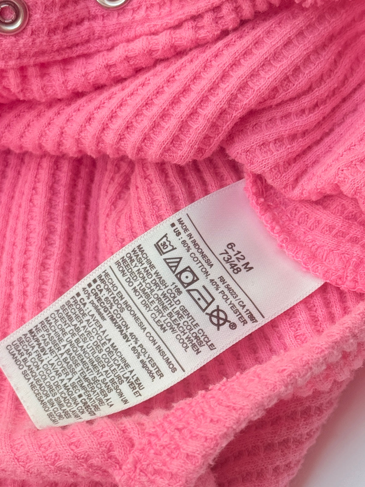 Old Navy Pink Waffle Knit Pullover 6-12M