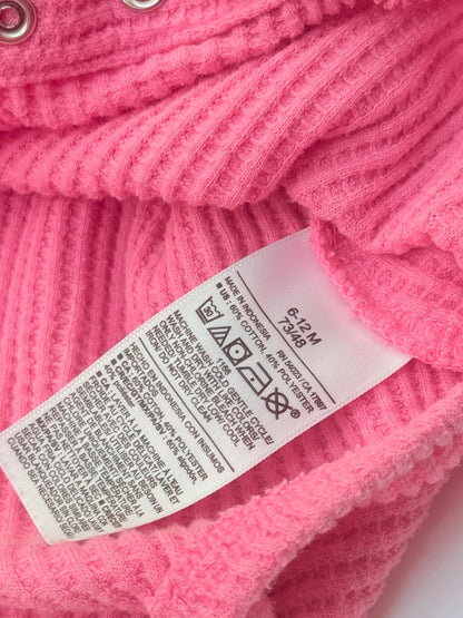 Old Navy Pink Waffle Knit Pullover 6-12M