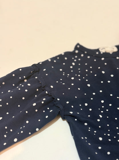 Miles The Label Ruffle Navy Dot Top 24M
