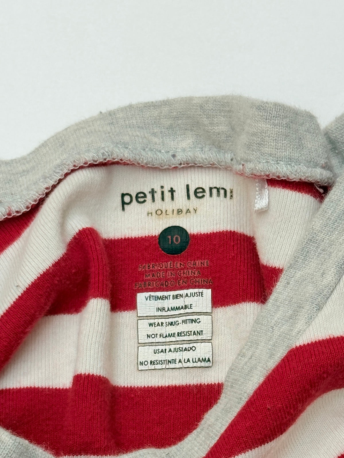 Petit Lem Striped Pajama Set Size 10