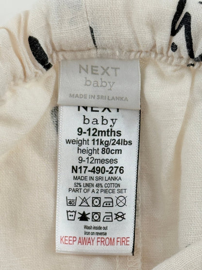 Next baby Tulip Print Linen Pants 9-12M