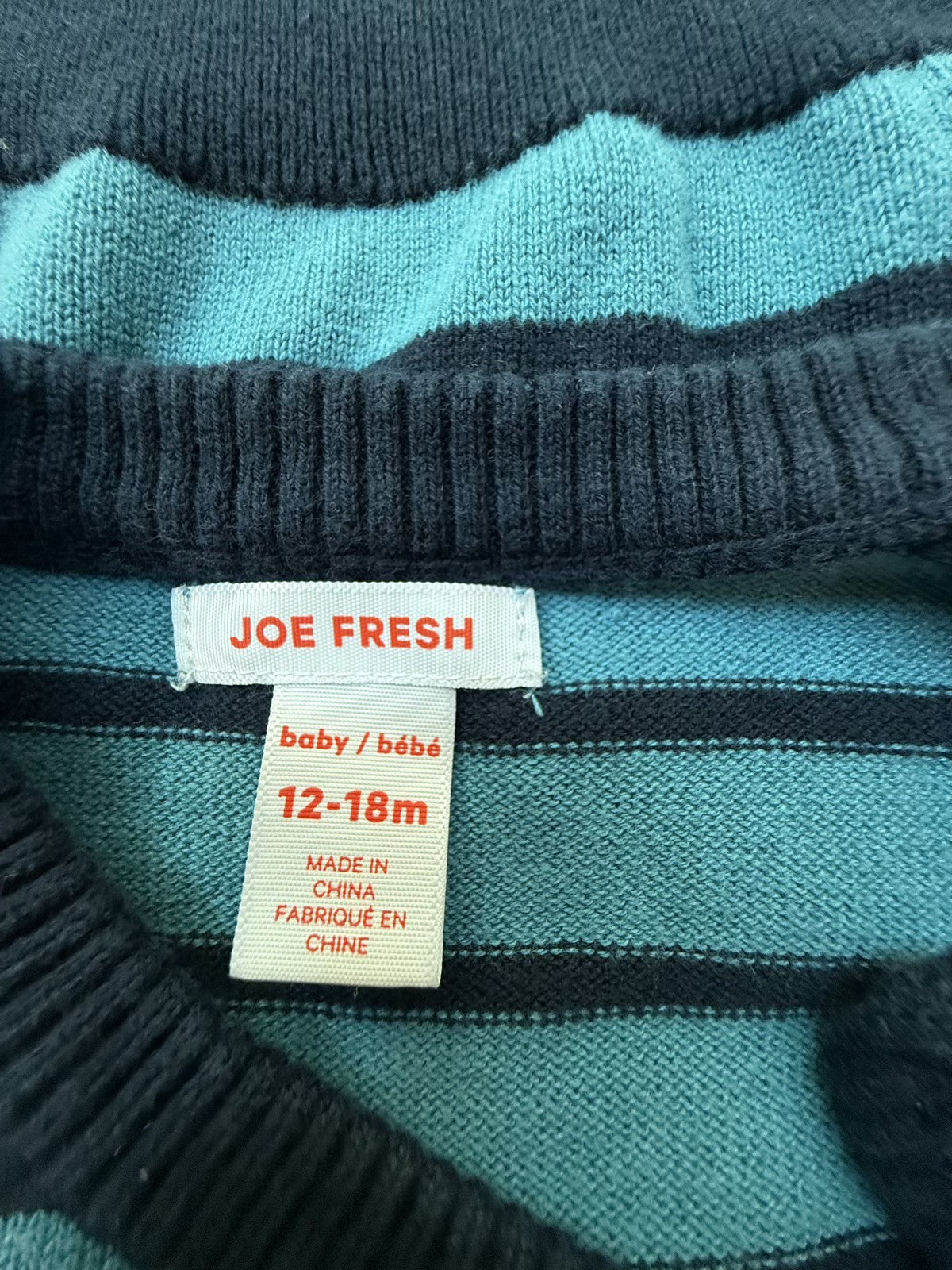 Joe Fresh Striped Bear Sweater 12-18m