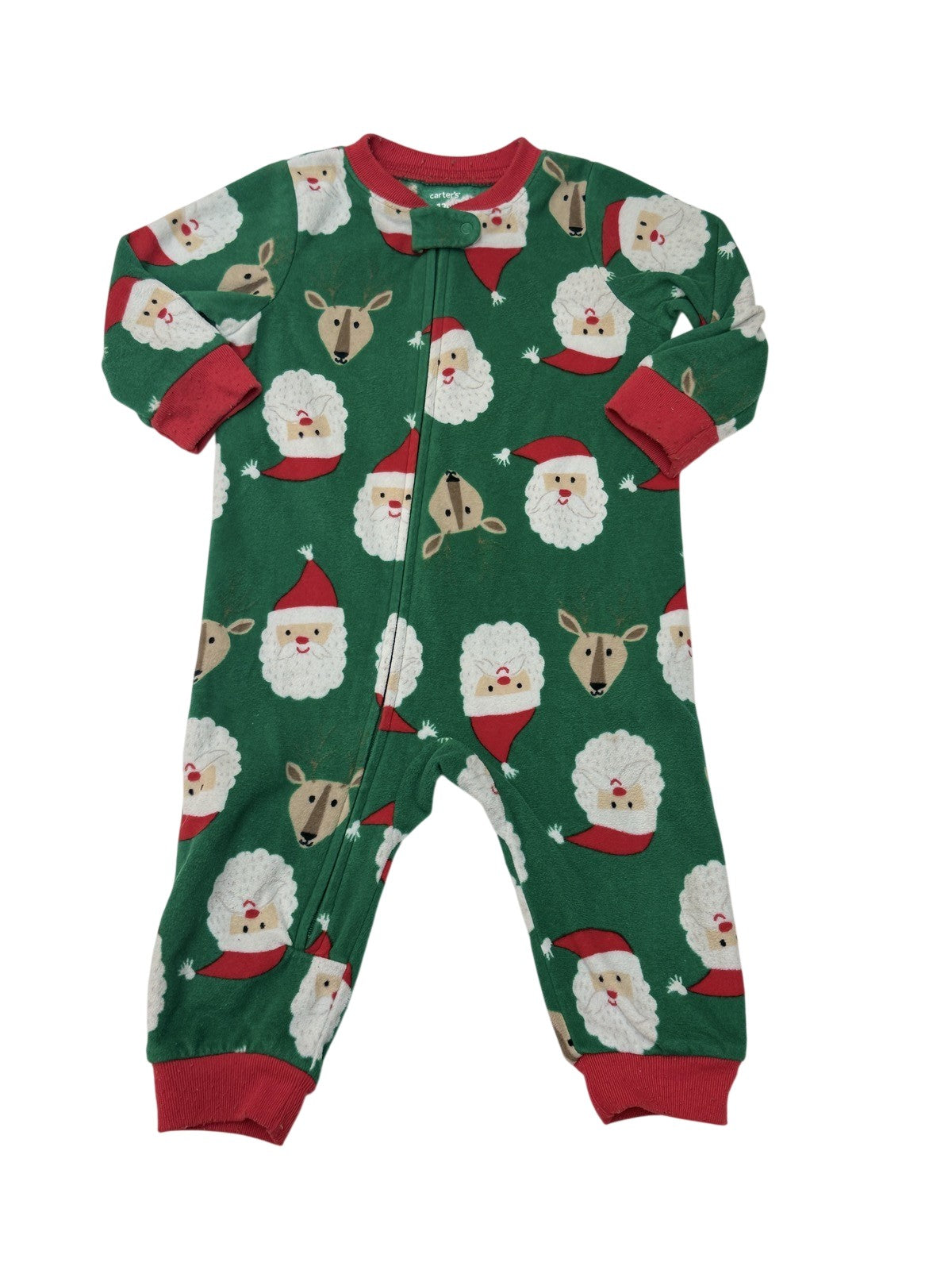 Carter's Santa Reindeer Fleece Sleeper 12M
