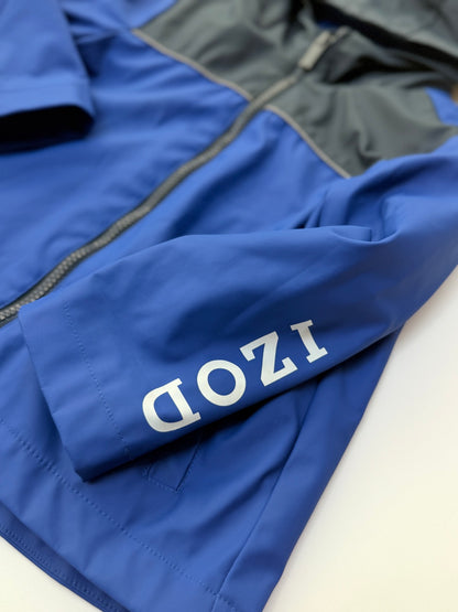 IZOD Blue Two-Tone Hooded Rain Jacket Size 3