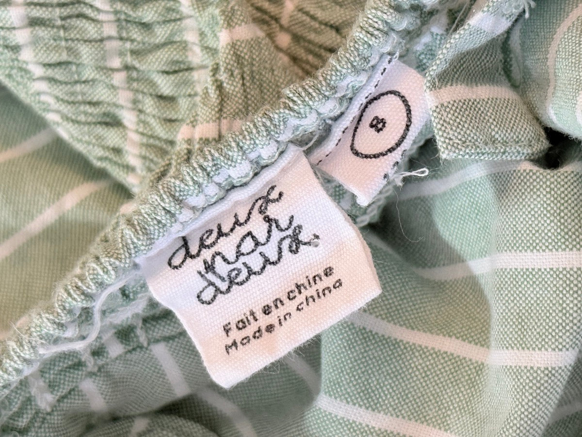 Deux par Deux Mint Striped Jumpsuit Size 8