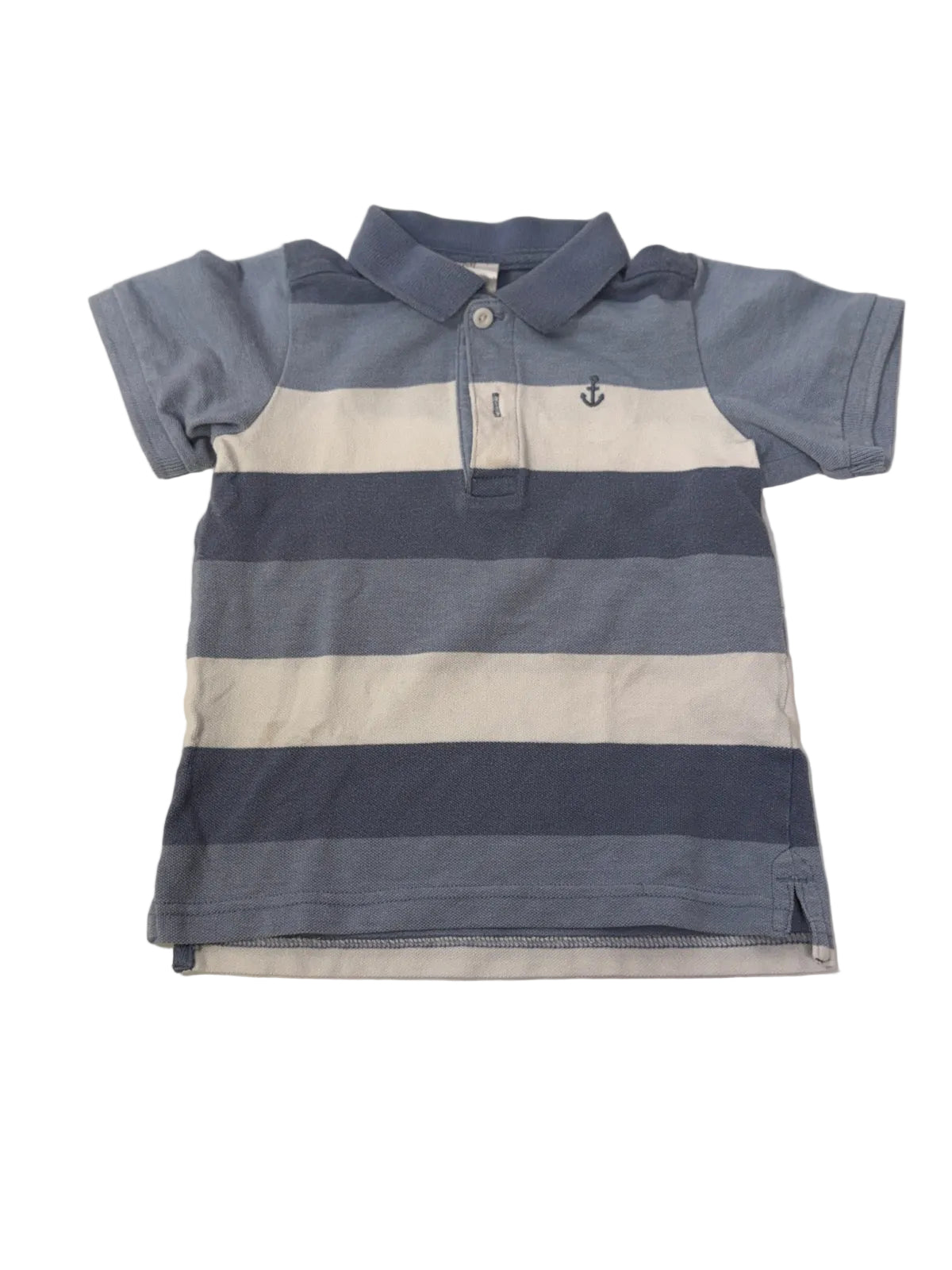 H&M Blue Striped Polo Shirt 12-18m