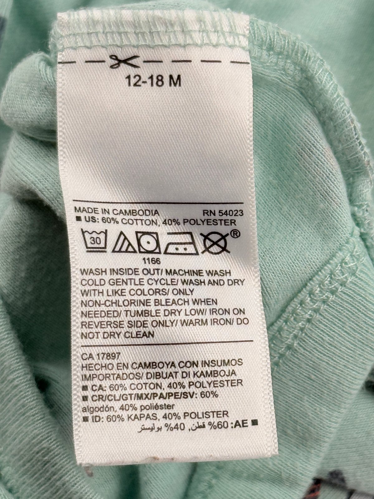 Old Navy Construction Trucks Long Sleeve Bodysuit 12-18M