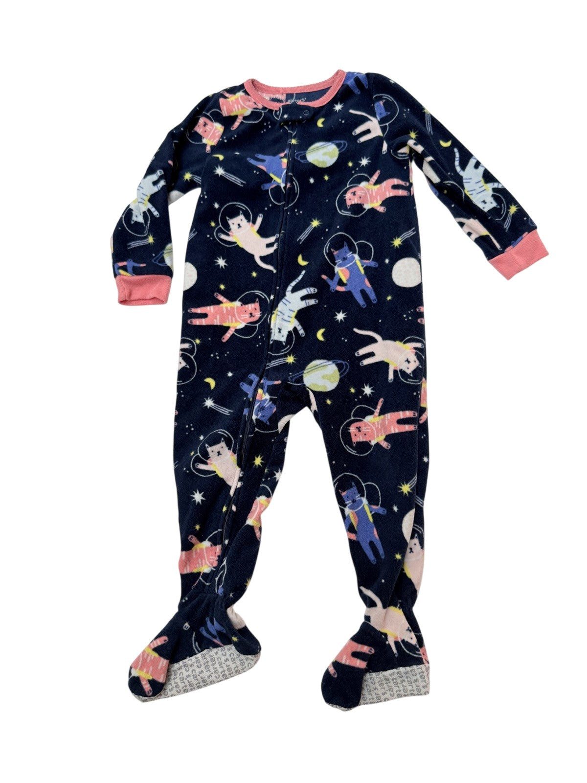 Carter's Space Cats Footed Fleece Sleeper 2T