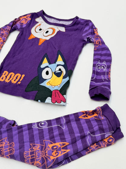 Blue Halloween Boo Pajama Set 3T